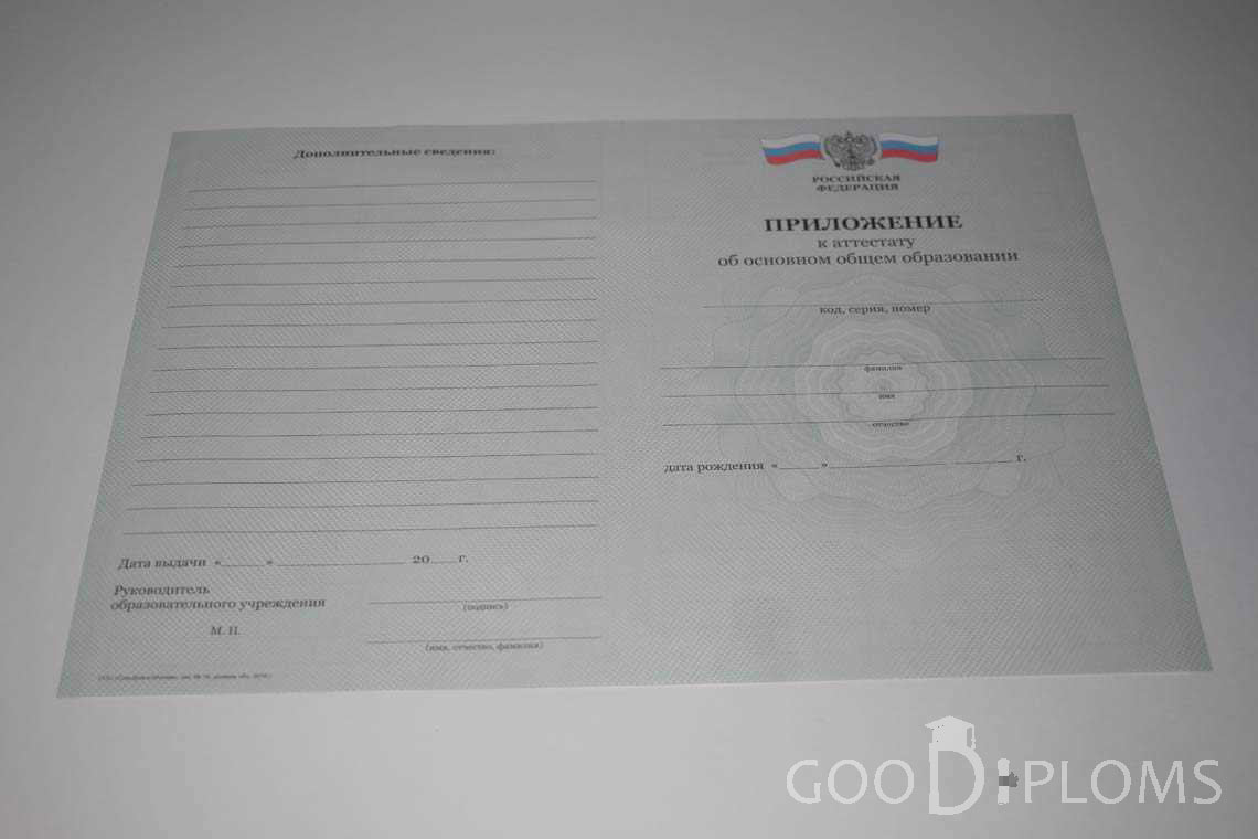 Приложение к Аттестату За 9 Класс период выдачи 2010-2013 -  Севастополь